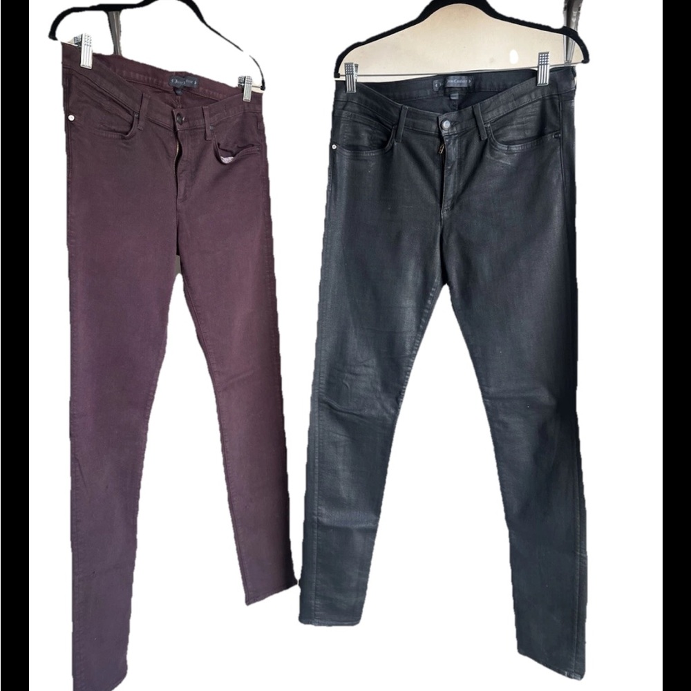 Juicy Couture Women's Skinny Jeans - Black and Burgundy coated denim Sz 32